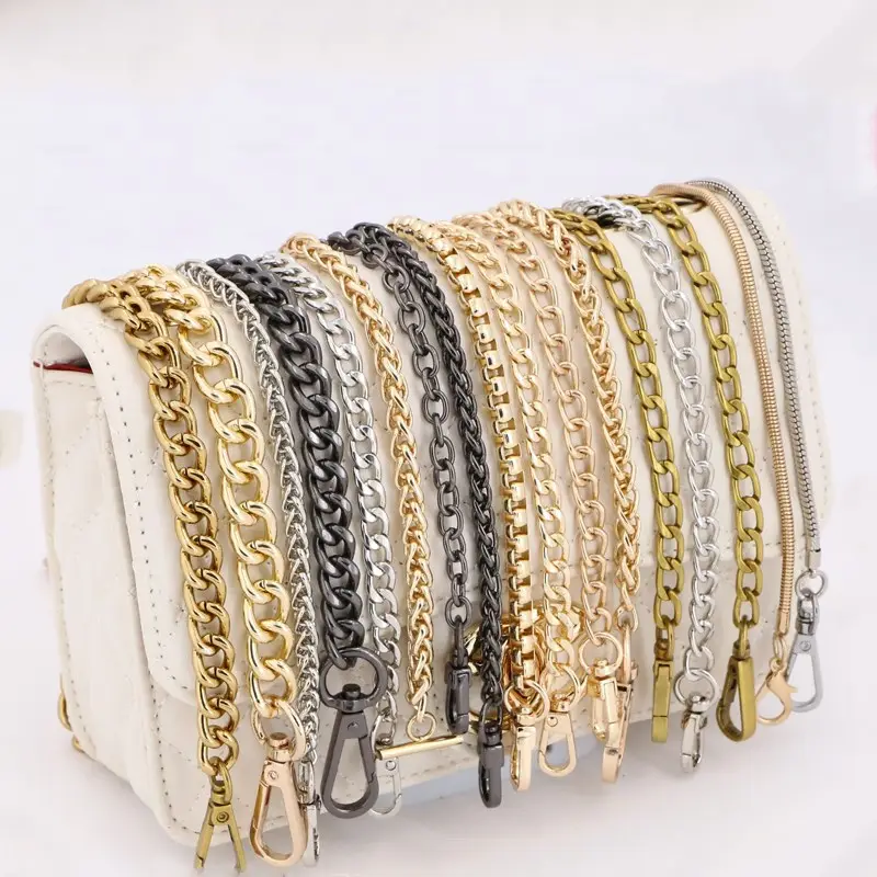 Fashion Custom Adornment Purse Straps Bag Parts Metal Chains Gold Belt Metal For Handbags Chain Accessories