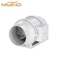 Kipas Ventilasi Saluran Aliran Campuran Inline OEM Motor AC Plastik Kinerja Tinggi Aliran Udara Besar