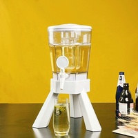 Tour à bière portable 3L avec LED lumineuse - Distributeur de boissons rechargeable à piles pour le camping, les fêtes et le bar à domicile