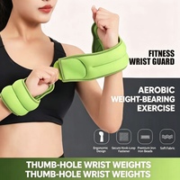 Poids de poignet en néoprène avec trou pour le pouce et fermeture auto-agrippante pour hommes/femmes - Course à pied, marche, entraînement de force, cardio (1LB X 2)