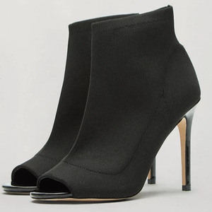 발가락 여성 신발 뜨개질 여름 샌들 섹시한 하이힐 샌들 부츠 - Product Image 2