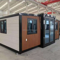 Maison conteneur en acier extensible à deux chambres pour utilisation en parc, design moderne, installation facile