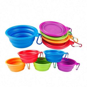 Custom Foldable Cat Carriers Travel Products Food Water Bowl Collapsible <b>Silicone</b> Pet Dog Bowls - Product Image 3