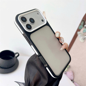 เคส iPhone 17 Pro Max รุ่นใหม่แบบมีร่อง, 16 / 15 สีดำด้านโปร่งแสง, 14 ลายหยดน้ำ, 13 ขอบสีแบบครอสบอร์เดอร์ - Product Image 4