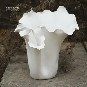 Merlin Living Vase en céramique et porcelaine fait à la main pour la décoration intérieure Vase de mariage Vase en argile Chaozhou Vente en gros d'usine céramique