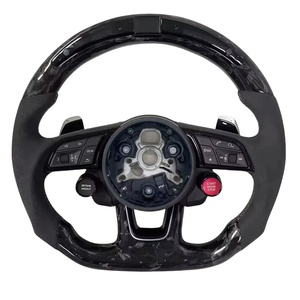 Volante Deportivo de Fibra de Carbono Forjado con LED para Audi TT R8 S3 S4 S5 S6 S7 RS3 RS4 RS5 RS6 A6 RS Q5 Q6 <span class=keywords><strong>A4</strong></span> A5, Venta al por Mayor y al Detal - Product Image 1