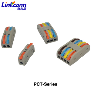 ขั้วต่อสายไฟฟ้าเร็วเชื่อมต่อกับหน้าสัมผัสทองเหลือง PCT-2-M1P แบบกดก้านเทอร์มินัลบล็อกสำหรับพลังงานชาย/หญิง - Product Image 3