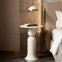 Mesa Auxiliar de Acero Rojo de Estilo Italiano, Ligera y de Lujo, con Almacenamiento Móvil para Apartamentos Pequeños, Sala de Estar, Mesa de Noche, Mesa para Té