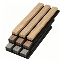 Panneau acoustique en MDF à lattes de bois en fibre de polyester, décoration murale insonorisante, panneau insonorisant en bois massif