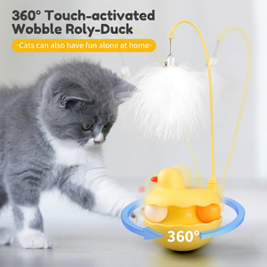Juguete para Gatos y Perros con Forma de Pato de Plástico Lavable, Multiusos, con Plumas y Campana, para Jugar a Diario - Product Image 2