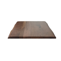 Plateau de table rectangulaire contemporain en bois de noyer noir d'Amérique du Nord massif à bord vivant, résistant à l'eau et écologique pour restaurant