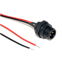 Connecteur étanche IP67 à montage sur panneau, 2 broches mâle-femelle, câble d'alimentation pour appareils d'éclairage LED