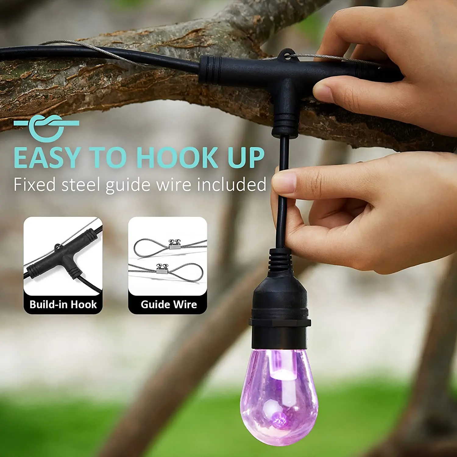 Smart LED Outdoor String Lights RGB Patio Lights WiFi & App Control RGBW Color Changing IP65 Waterproof Lamp · image 5