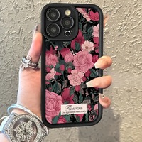 Coque de téléphone portable à motif floral en promotion pour iPhone 16 15 17 Air Pro Max 14 13, coque arrière givrée antichoc couleur bonbon