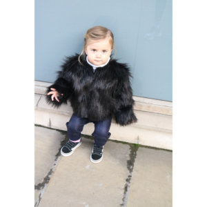 Pisello Baby cappotto in pelliccia sintetica nera per bambini - Product Image 6
