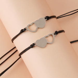 Bracelet Cœur Tressé en Acier Inoxydable Fait Main pour Sœurs et Meilleures Amies, Cadeau d'Anniversaire - Product Image 6
