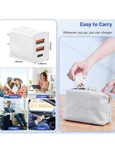 <span class=keywords><strong>Chargeur</strong></span> 20W Blockcharge et câble de données Câble de données 3 ports PD USB C & USB <span class=keywords><strong>a</strong></span> <span class=keywords><strong>Chargeur</strong></span> mural Type C Compatible pour iPhone 12-16 Pro Max - Product Image 6