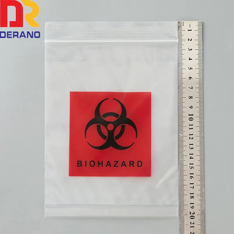 Zip Lock Laboratory Biodegradable 6" X 9" Specimen Transport Biohazard Specimen Bags
