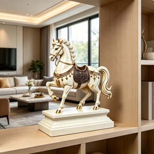 Escultura de <span class=keywords><strong>Caballo</strong></span> <span class=keywords><strong>Blanco</strong></span> Auspicioso Dorado Estilo Tang en Cobre Puro. Esta Escultura Fue Tallada y Fundida por Bozhiyi. - Product Image 5