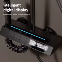 Ensemble de douche intelligent chaud et froid de style hôtel, mitigeur unique avec fonction pause, jet pluie, finition céramique brossée douce, barre coulissante