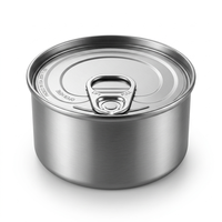 En gros, boîtes métalliques rondes en fer blanc doré pour aliments, boîtes à tomates vides, avec fermeture à anneau et ouverture facile, emballage métallique
