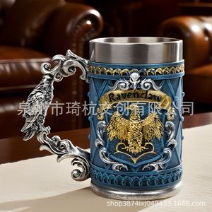 Jarra de Cerveza de Acero Inoxidable Ravenclaw con Asa con Relieve de Águila, Taza de Regalo para Fiestas, Aislamiento Térmico - Product Image 1