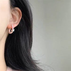 Orecchini a cerchio annodati Vintage in smalto rosa a goccia smaltati per le donne eleganti in metallo con temperamento irregolare orecchini gioielli - Product Image 2