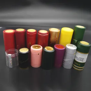 Customize pvc plastic heat shrink capsules PVC Heat Shrink Caps Seal For Wine Liquor Bottle Cap Shrink Wrap With Tear stripe