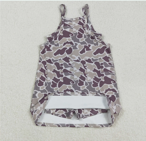 Vestidos cortos de yoga con tirantes y estampado de camuflaje del sur para niñas hermanas, hasta la rodilla - Product Image 5