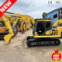 Excavatrice Komatsu PC130-7 d'occasion d'origine japonaise, 13 tonnes, 98% neuve, pour travaux routiers municipaux et de terrassement, sur chenilles, diesel, hydraulique