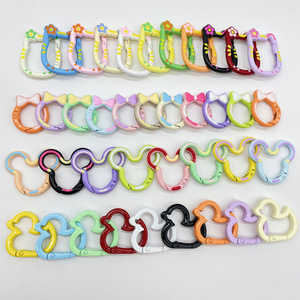 Khóa móc dây đeo nhiều màu sơn phun hình thú thỏ, vòng lò xo, khóa nhanh dùng làm phụ kiện làm đồ trang sức, vòng cổ - Product Image 2