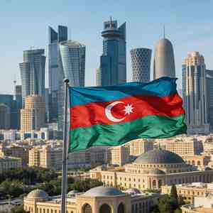 Banderas Nacionales de Azerbaiyán Directas de Fábrica, Personalizadas, 100% Poliéster, Impresión Digital a Doble Cara, Bandera Popular para Exteriores - Product Image 1