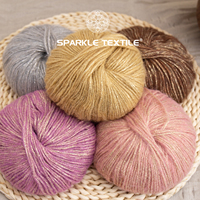 Fil à tricoter et à crocheter DIY pour écharpes et châles, en mohair à poils longs, fantaisie, moelleux, pailleté et métallique