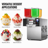 Machine à glace pilée commerciale à quatre bacs pour la fabrication de glace flocon de neige, idéale pour les boutiques de desserts coréens Bingsu et la restauration