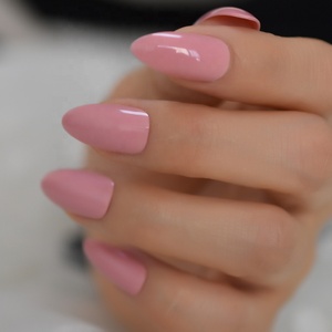 <span class=keywords><strong>Uñas</strong></span> lisas con gel Gel Fino Stiletto <span class=keywords><strong>Uñas</strong></span> postizas <span class=keywords><strong>Coral</strong></span> Pink Like a Smile Color brillante Nail Art Tips L5551 - Product Image 6