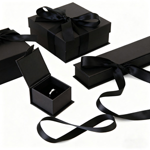 Custom ISO9001 Personalized White Black Magnetic <b>Gift</b> <b>Box</b> Ribbon Self Erecting Design Small <b>Large</b> Size Jewelry & Watch Packaging - Product Image 3