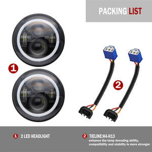 Co light — phare de voiture LED à faisceau haut/bas, projecteur stroboscopique à Angle 6000k, 50w, 75w, 3500k, 7 pouces - Product Image 5