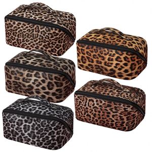 Bolsa de Maquillaje Multifuncional de Gran Capacidad, con Estampado de Leopardo, en PU y Nailon, de Fábrica con Certificación BSCI - Product Image 3