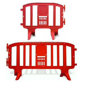 Barrière de circulation en plastique jaune/rouge durable <span class=keywords><strong>Movit</strong></span> Europe, moulage par injection, barrière de sécurité routière portable - Product Image 3