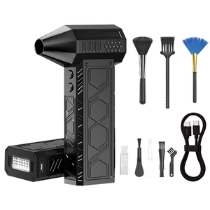 Ventilateur Turbo Jet Électrique Portable 2024 Noir USB/Batterie, Souffleur à Quatre Vitesses, Recharge Rapide pour Voitures, Extérieur, Camping-Cars, Usage Domestique en Plastique - Product Image 1