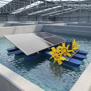 Aérateur <span class=keywords><strong>solaire</strong></span> pour bassin à crevettes, machine d'aération aquacole à 2 hélices pour oxygénation de l'eau des étangs à poissons - Product Image 3