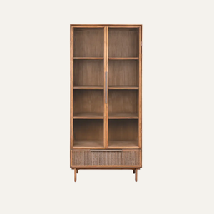 Meuble de rangement latéral de style mid-century en rotin, bois massif, bar/maison/salle à manger, meubles de villa - Product Image 1