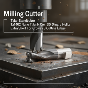 Ttake Standard Carbide Milling <b>Cutter</b> Ta1402 Nano TiAlN Coated 30 Degree Helix Extra Short For Grooves 3 Cutting <b>Edges</b> - Product Image 3