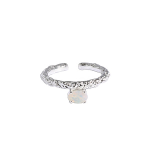 Fine 18k <strong>Gold</strong> Hammered <strong>Opal</strong> <strong>Rings</strong> for Women 925 Sterling Silver Fashion Adjustable Gemstone <strong>Ring</strong> for Women - Product Image 5