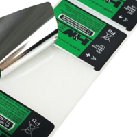 Étiquette en plastique d'emballage de batterie imprimée auto-adhésive personnalisée autocollant universel de batterie