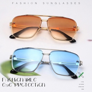 Nouveau design Cat 3 UV400 hommes classique métal acier inoxydable Double pont Aviation carré dégradé lentille lunettes <span class=keywords><strong>de</strong></span> <span class=keywords><strong>soleil</strong></span> pour la conduite - Product Image 5