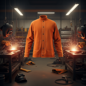 Veste de sécurité en cuir pour le soudage, taille XXL, protection contre la chaleur, résistante aux flammes, protection contre le feu à 800°C - Product Image 2