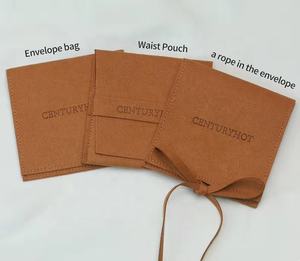 PUPPYSEW Pochette à Bijoux en Microfibre avec Bouton, Enveloppe à Bijoux Personnalisée, Sac d'Emballage pour Bague et Bracelet avec Logo Personnalisé - Product Image 4