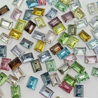 Plus de 20 couleurs de strass pour ongles en forme de rectangle émeraude, cristal K9, pierres plates en vrac pour la décoration professionnelle des salons de manucure
