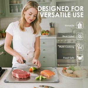 Custom-Made Pure Titanium Double-Sided Cutting Board Antibacterial Knife <b>Sharpener</b> Stainless Steel Grooves for Chopping Block - Product Image 3
